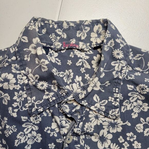 Boden Long Sleeve Button Down Blue Floral Shirt Men's Size Large Tropical - Picture 6 of 9
